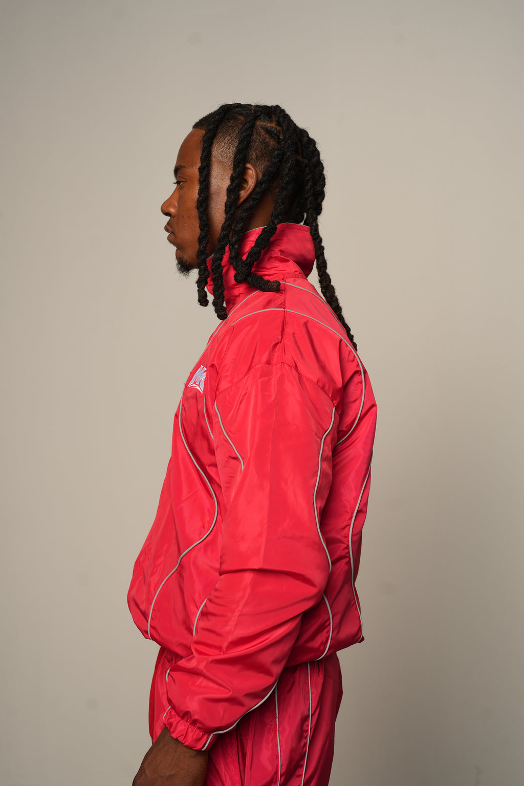 Red MUDDYKULTURE Luxury Tracksuit Jacket