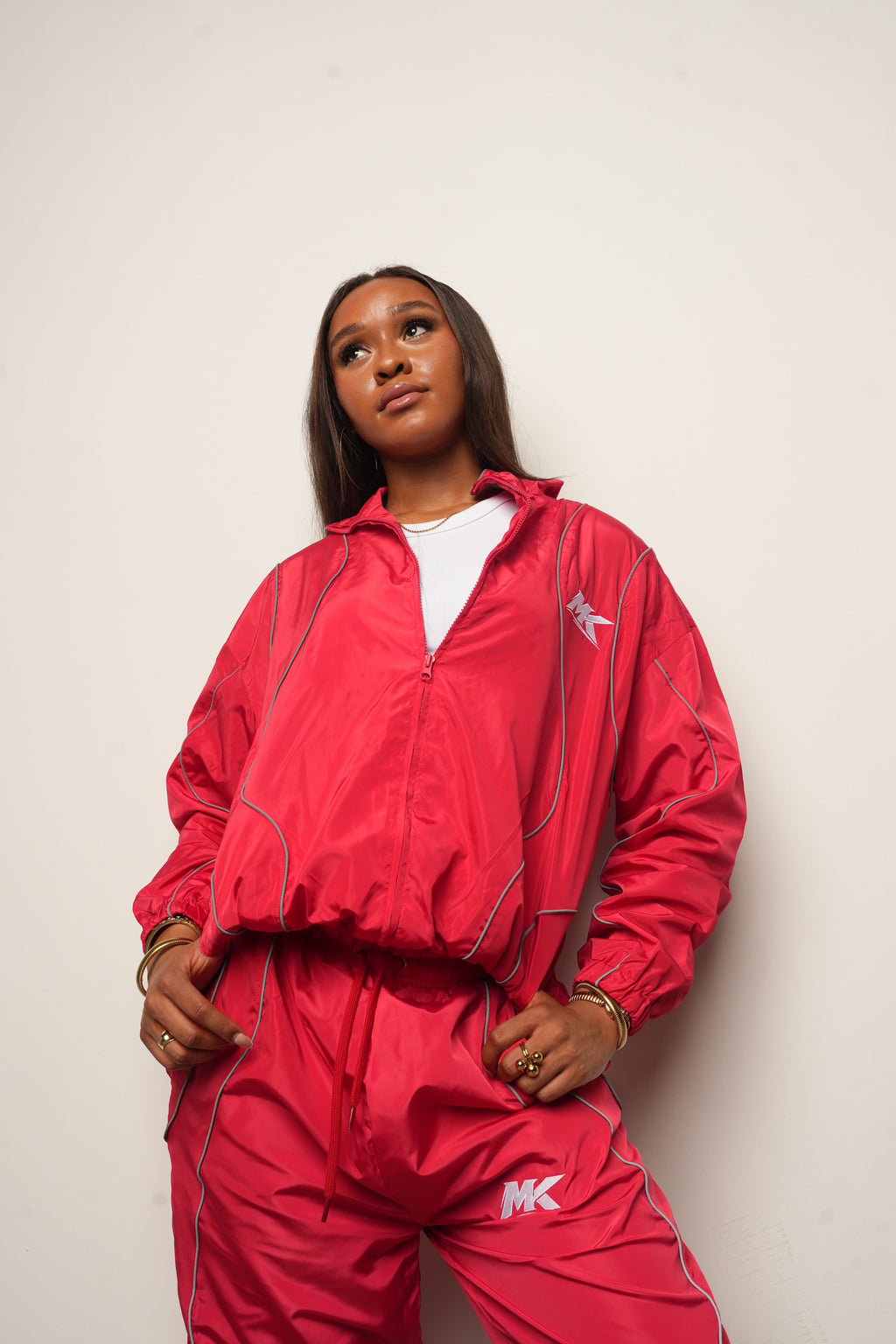 Red MUDDYKULTURE Luxury Tracksuit Jacket
