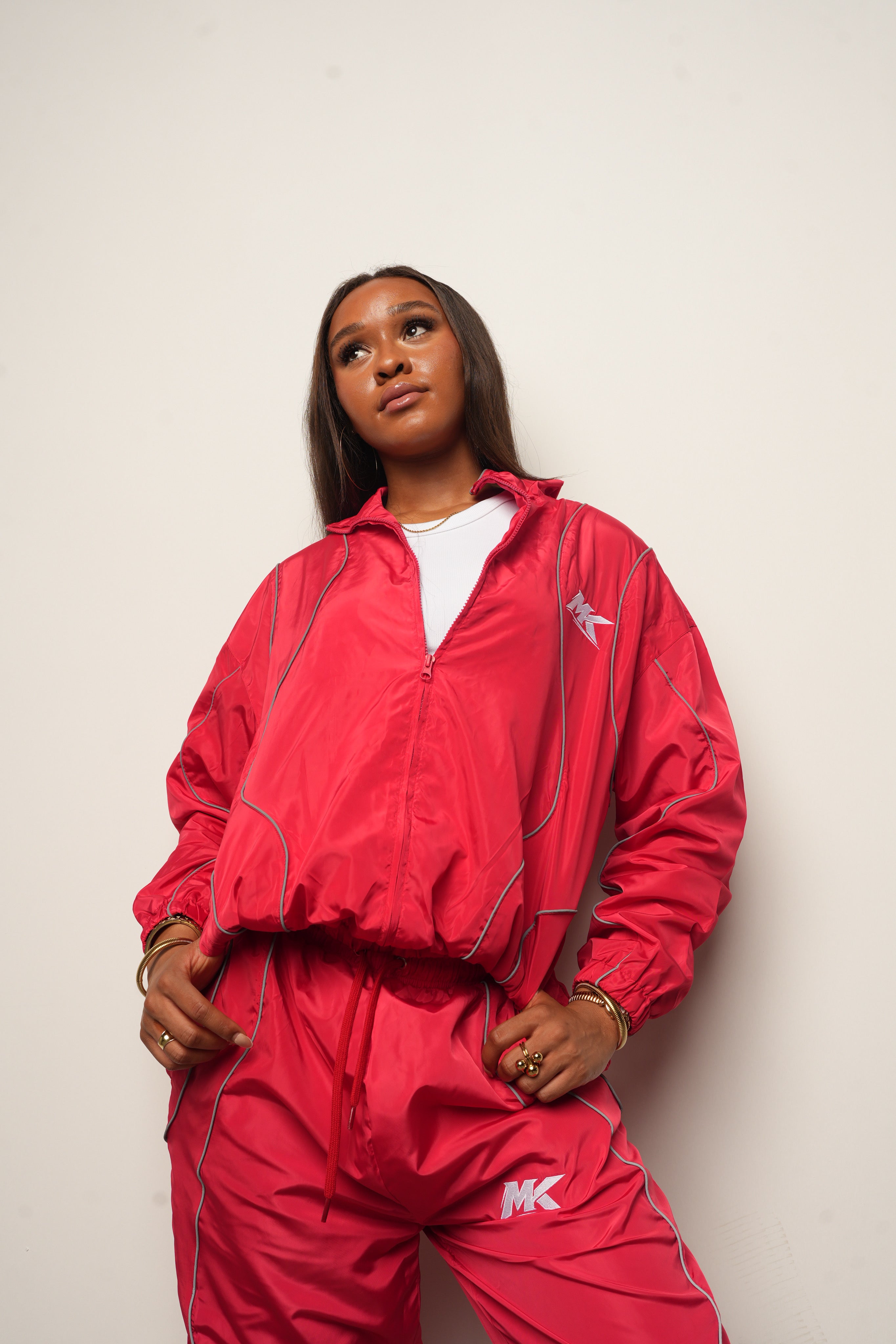 Red MUDDYKULTURE Luxury Tracksuit Jacket
