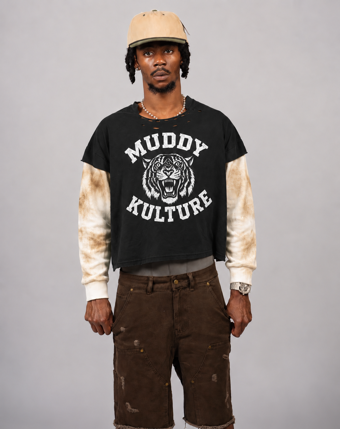 Vintage distressed Layered Tee