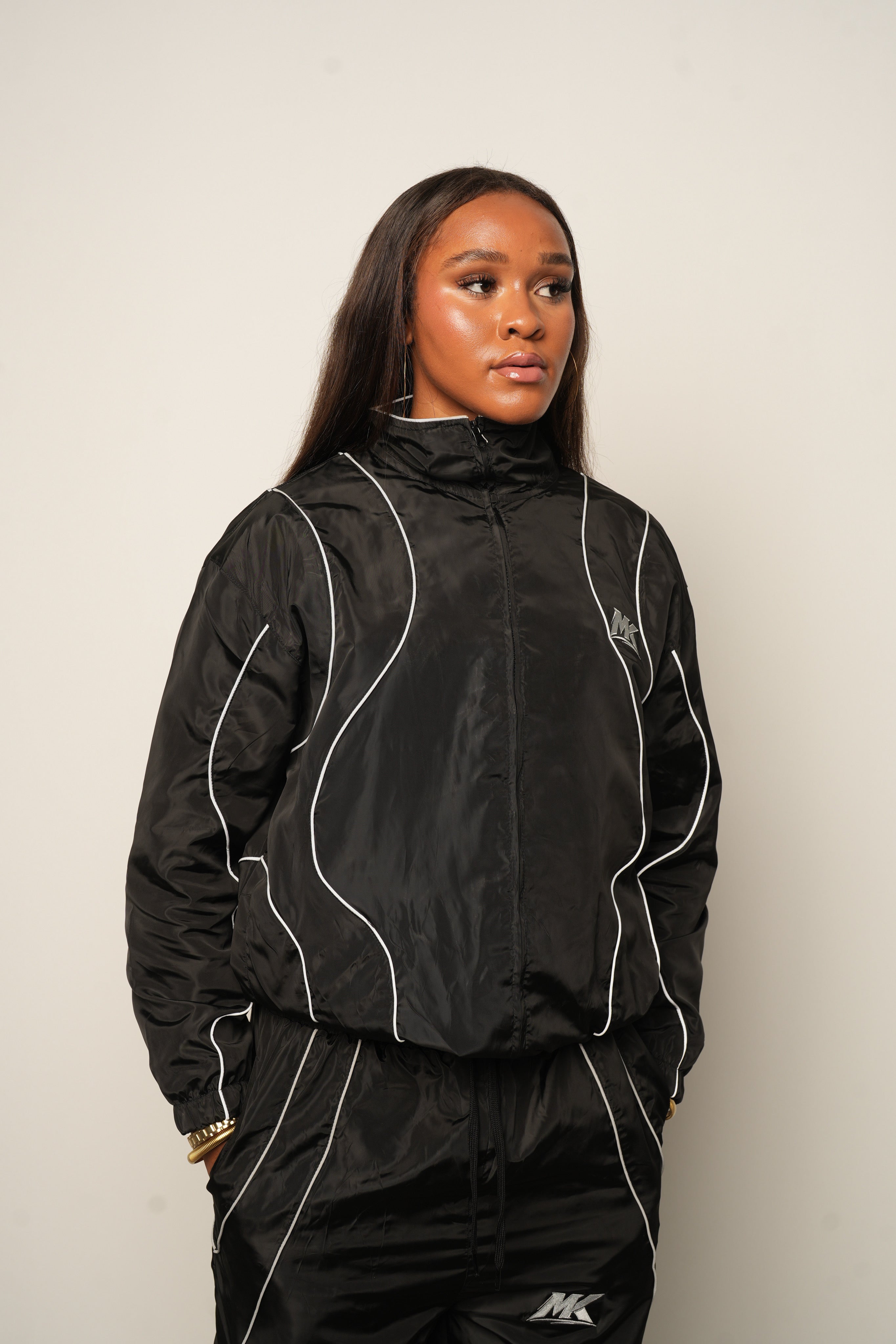 Black MUDDYKULTURE Luxury Tracksuit Jacket